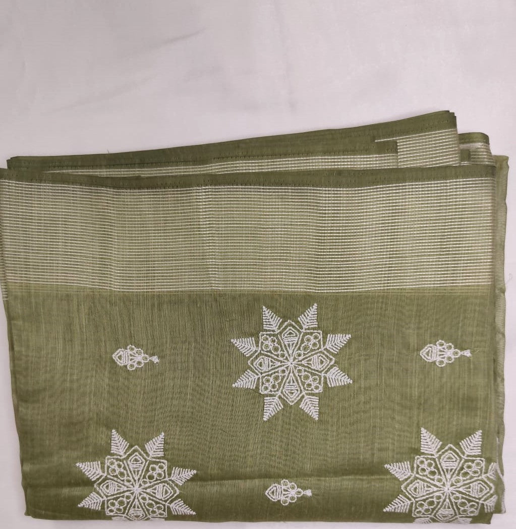 Embroidered Cotton Saree