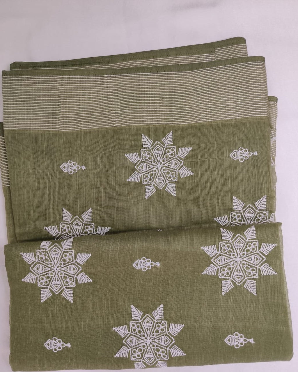 Embroidered Cotton Saree
