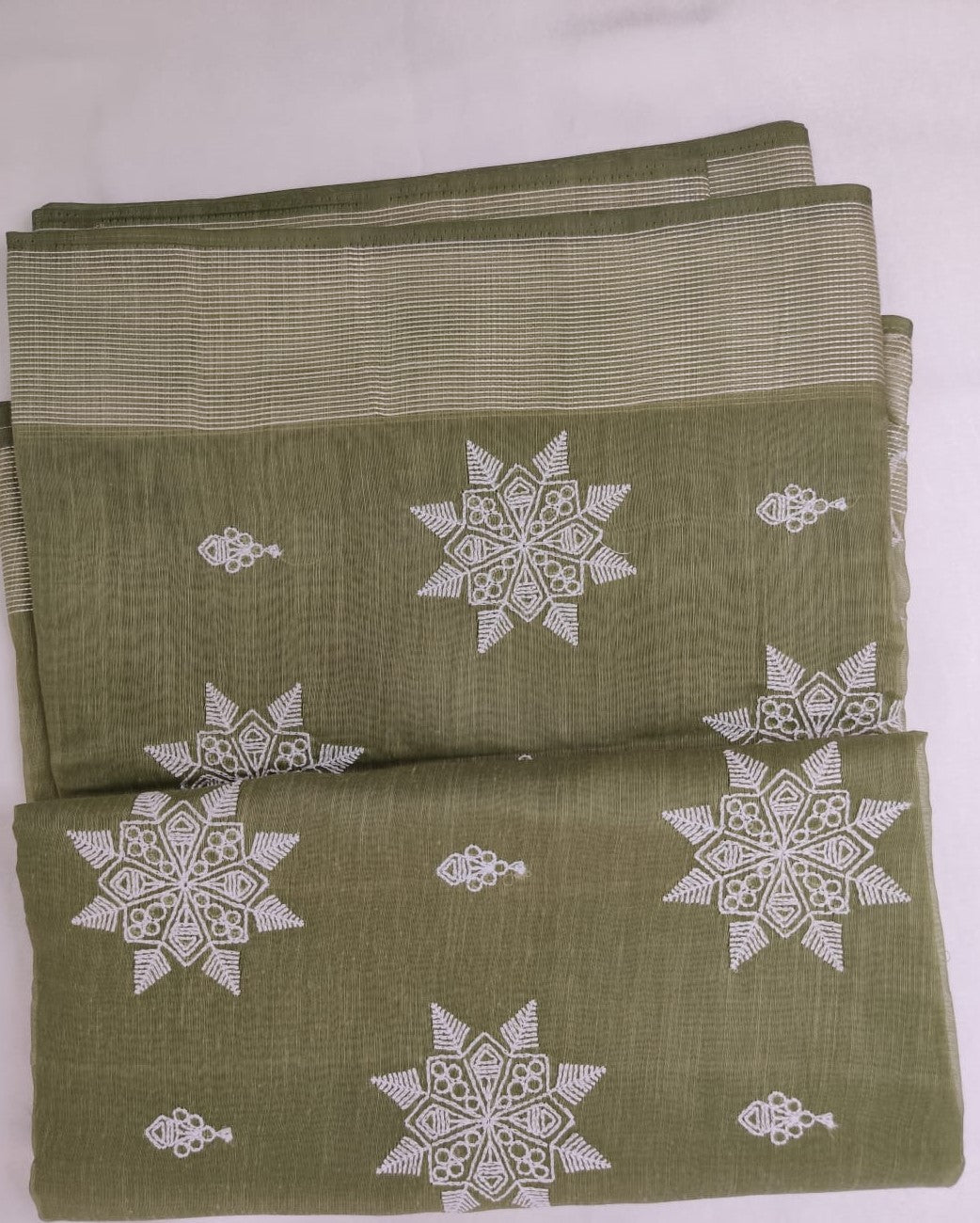 Embroidered Cotton Saree