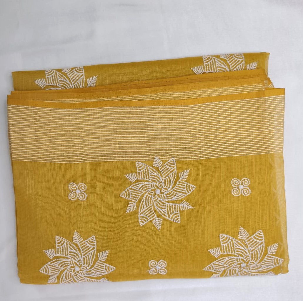 Embroidered Cotton Saree