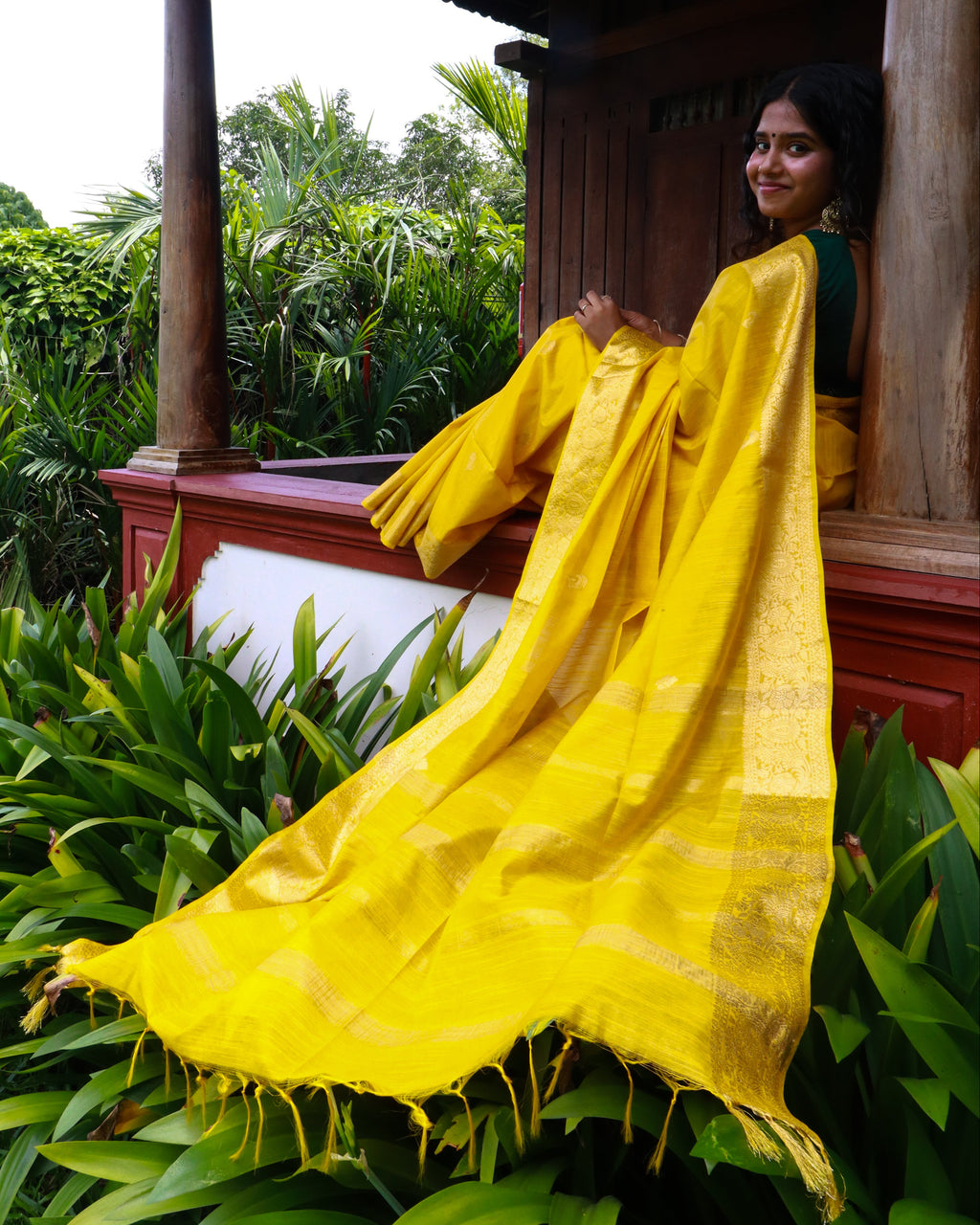 Semi Muga Tussar Silk Saree