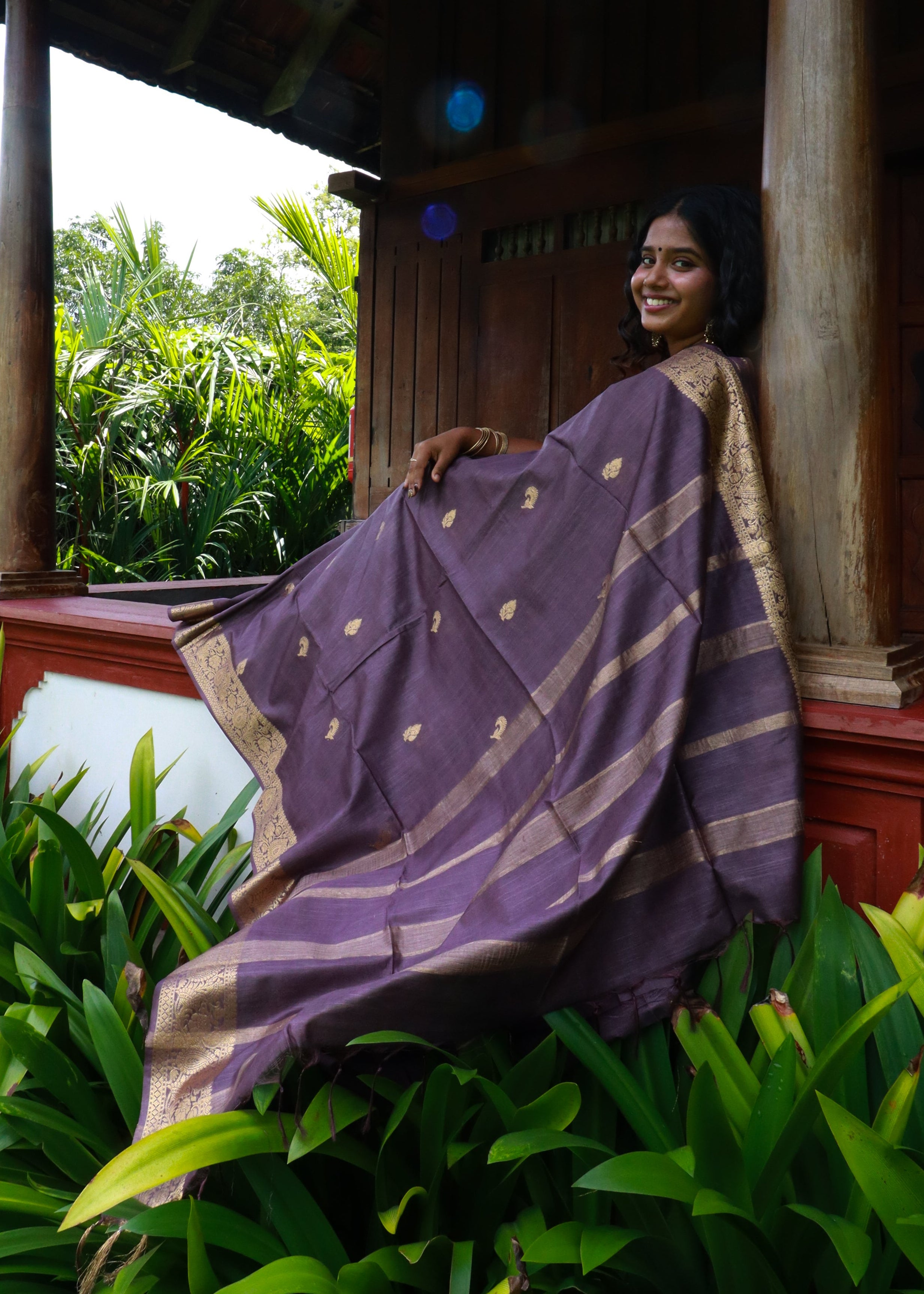 Semi Muga Tussar Silk Saree