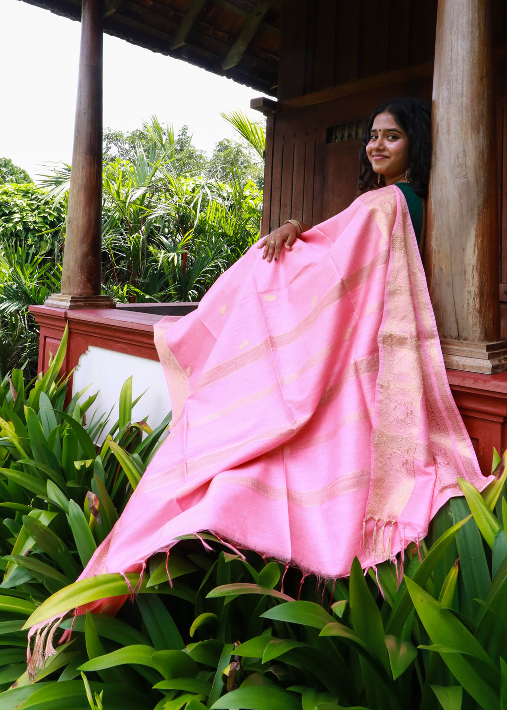Semi Muga Tussar Silk Saree