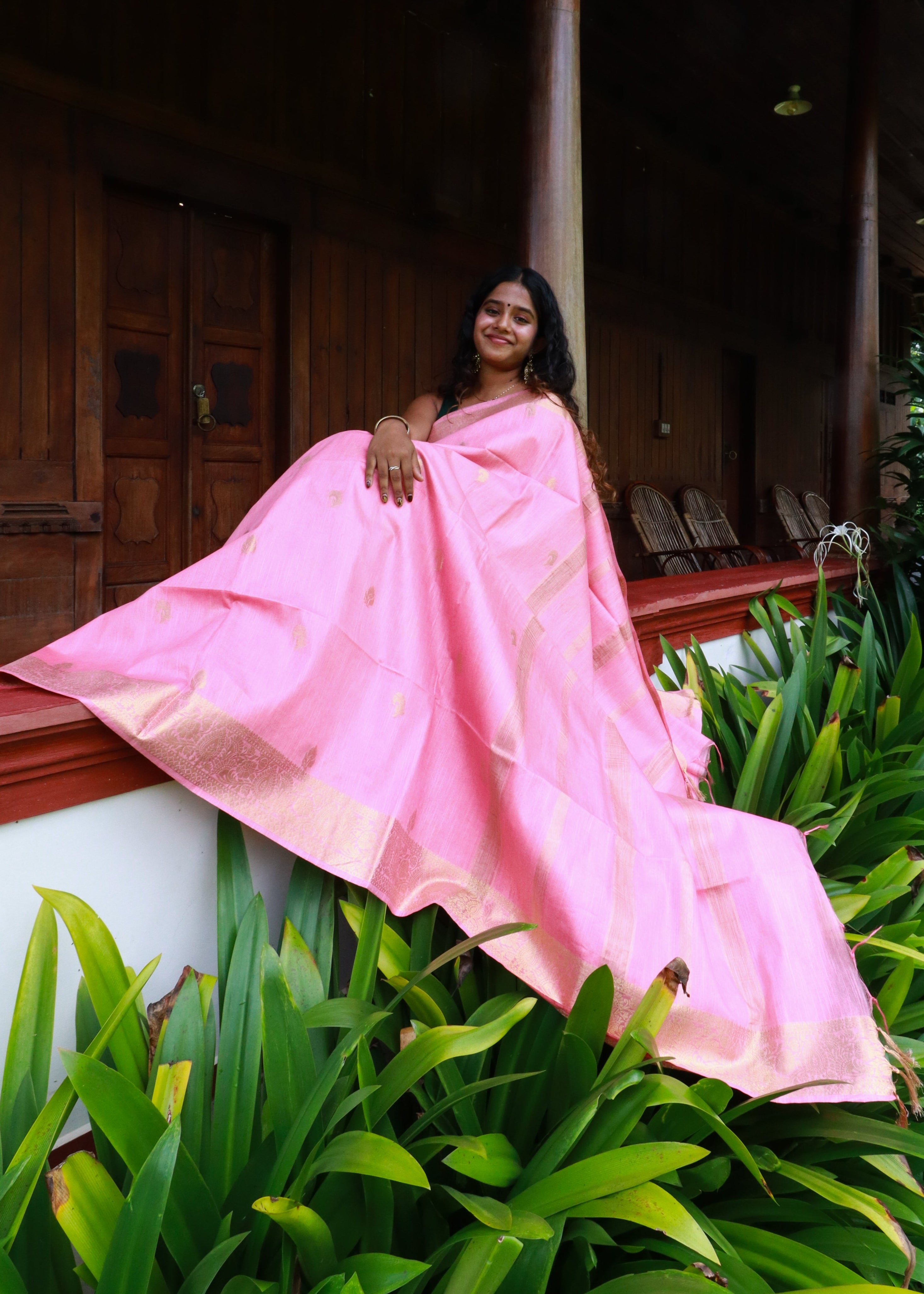 Semi Muga Tussar Silk Saree