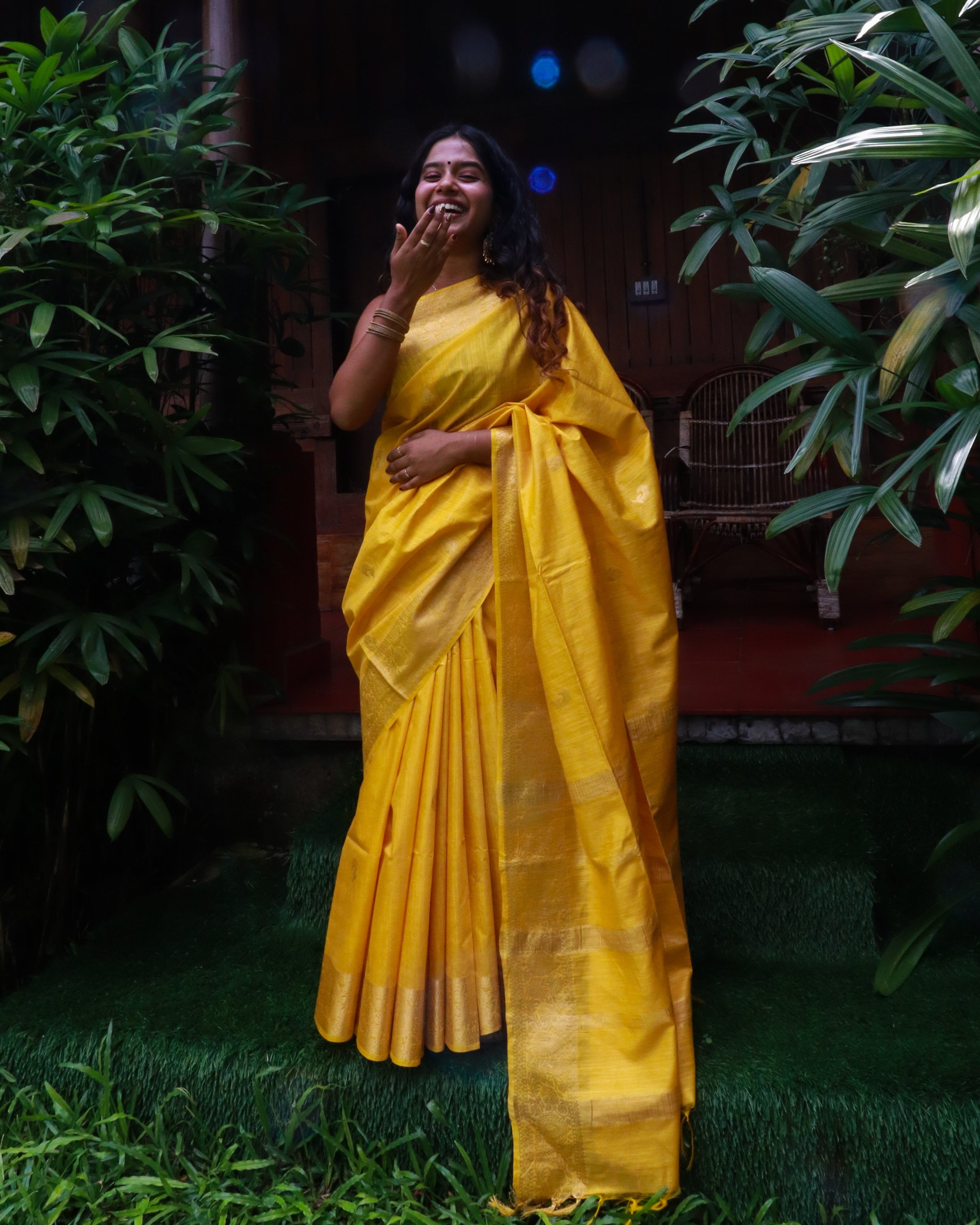 Semi Muga Tussar Silk Saree