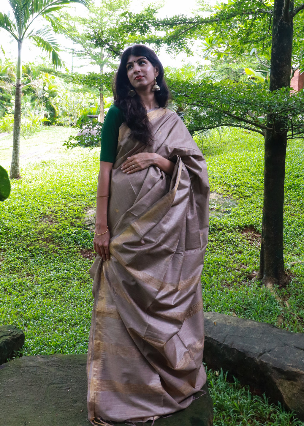 Semi Muga Tussar Silk Saree