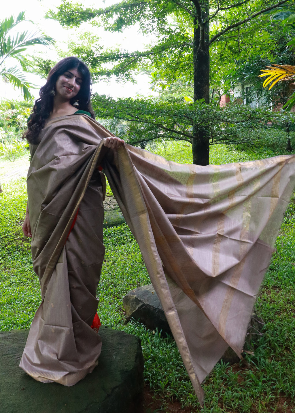 Semi Muga Tussar Silk Saree