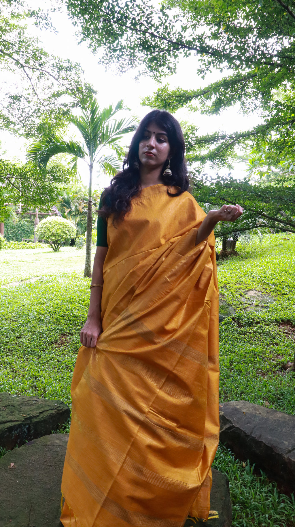 Semi Muga Tussar Silk Saree