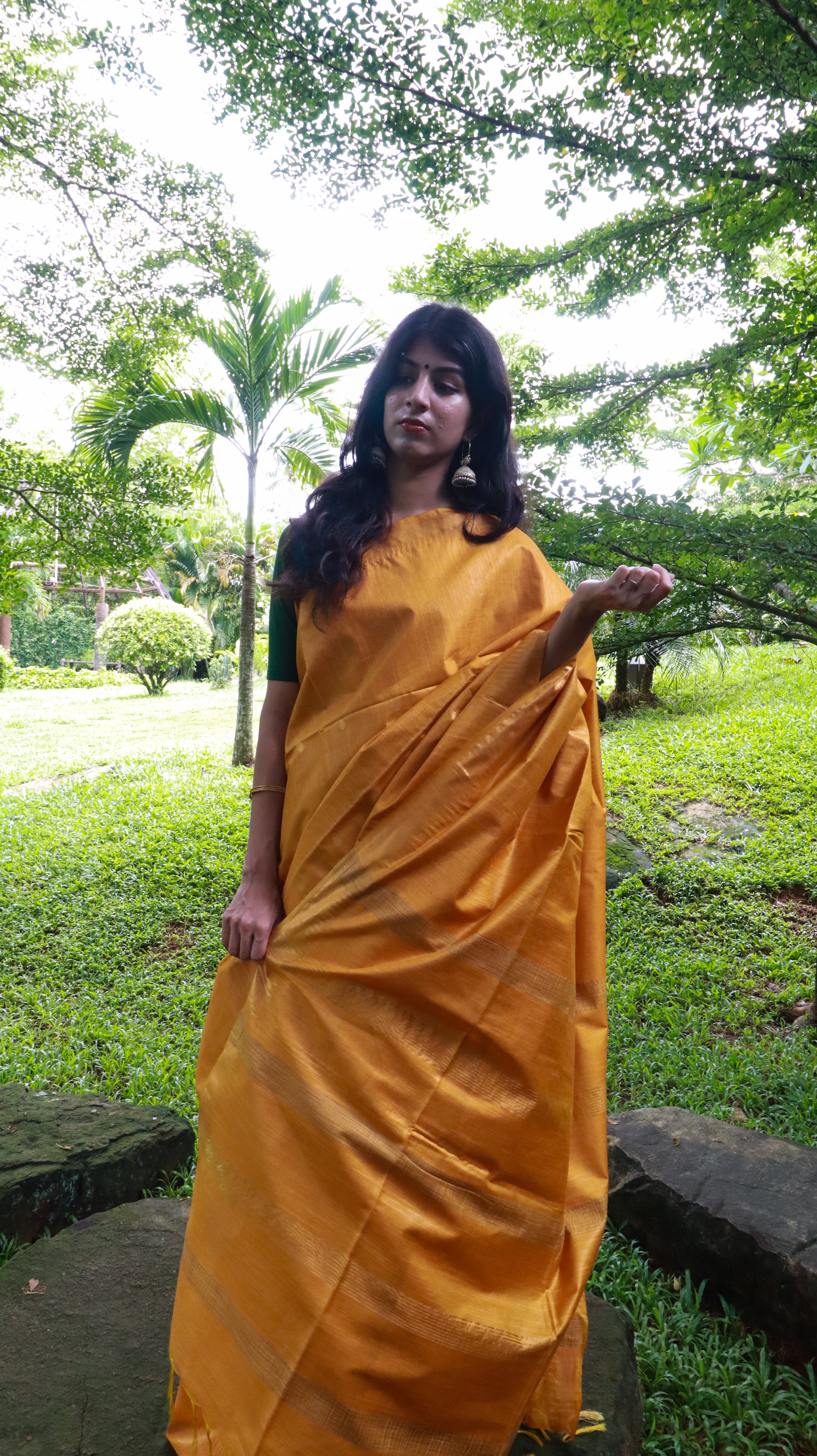 Semi Muga Tussar Silk Saree