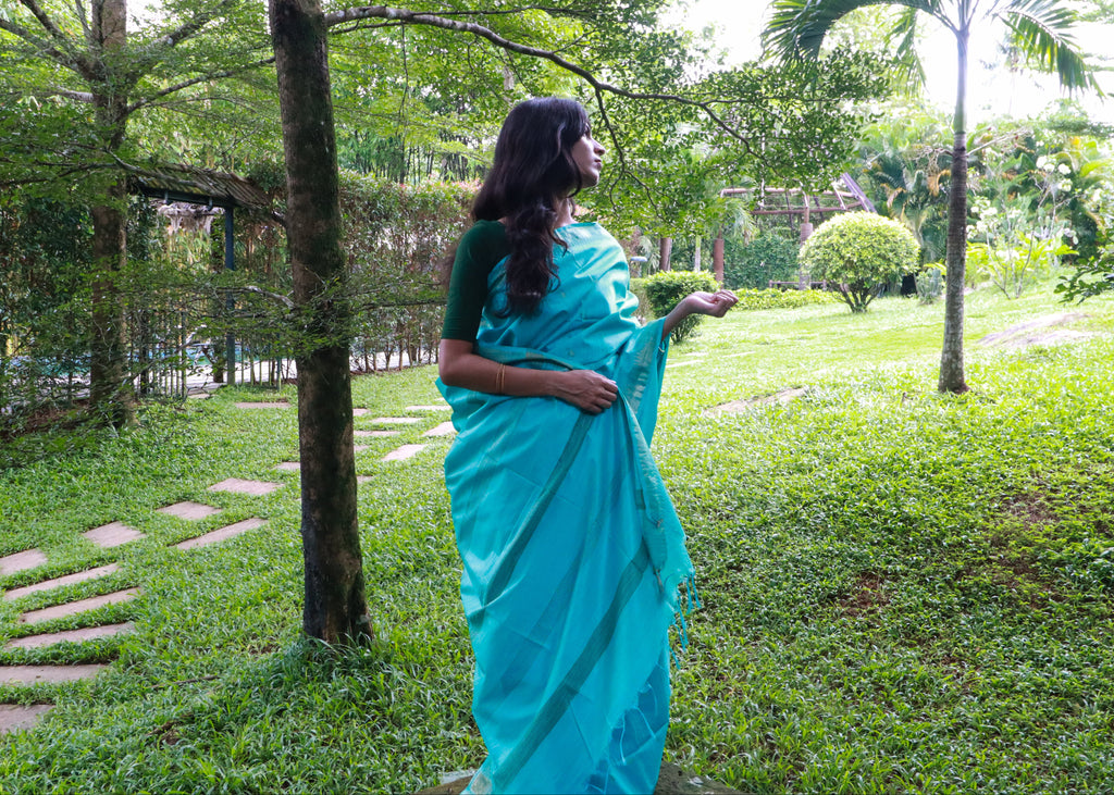 Semi Muga Tussar Silk Saree