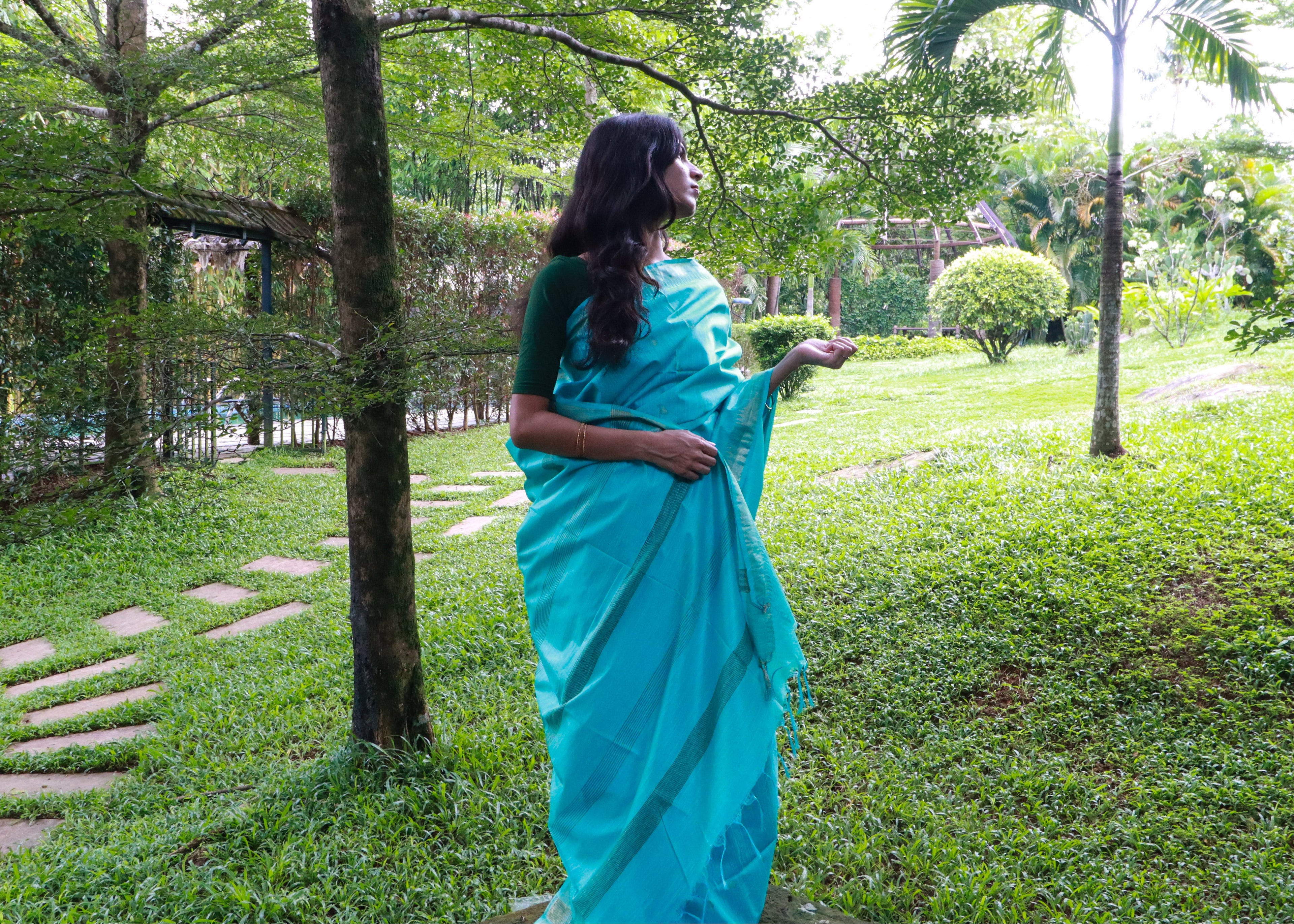 Semi Muga Tussar Silk Saree
