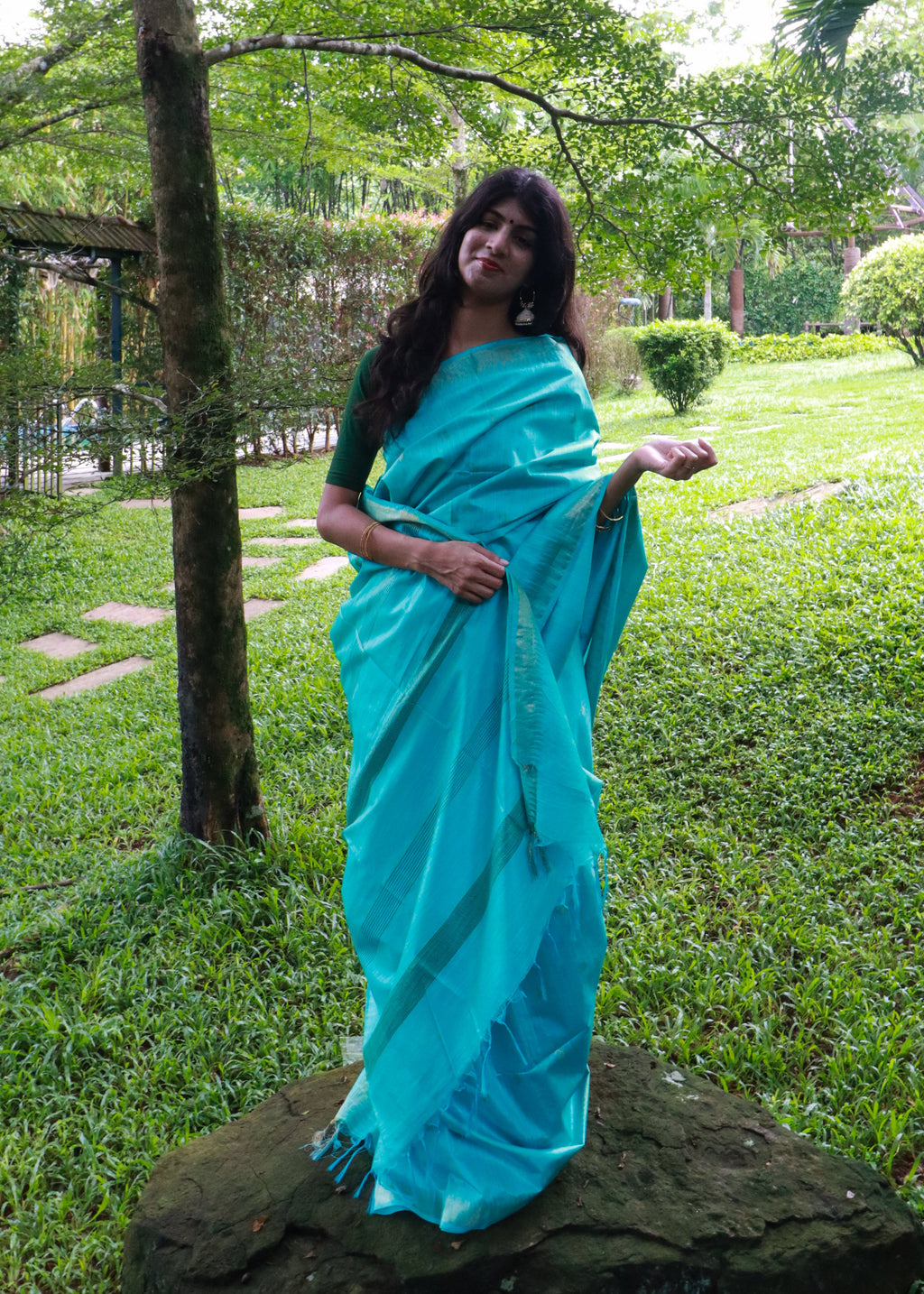 Semi Muga Tussar Silk Saree