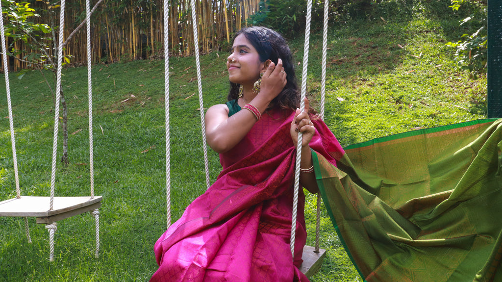 Copper Brocade Saree