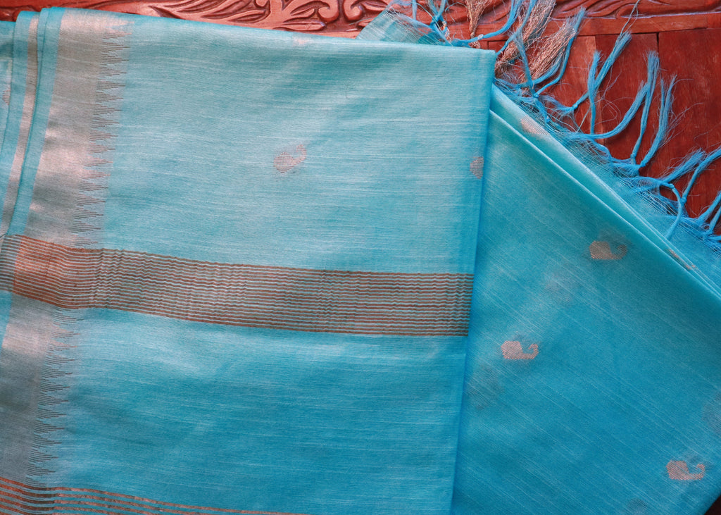 Semi Muga Tussar Silk Saree