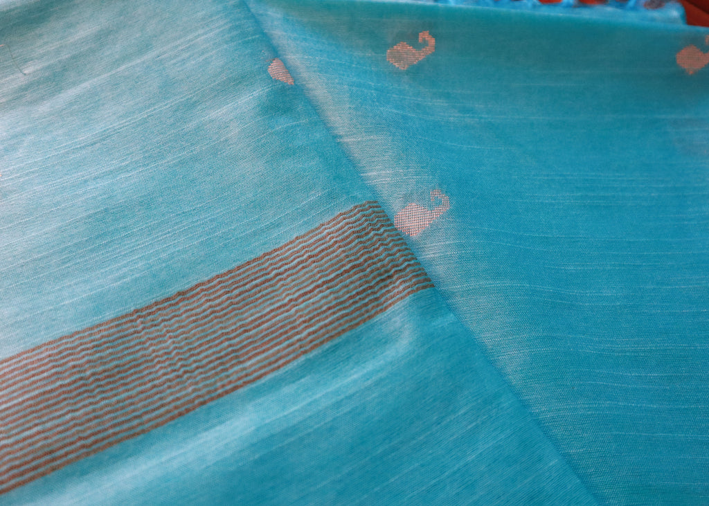 Semi Muga Tussar Silk Saree