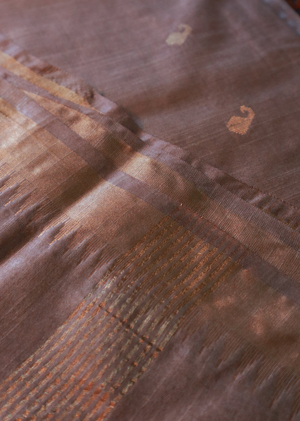 Semi Muga Tussar Silk Saree