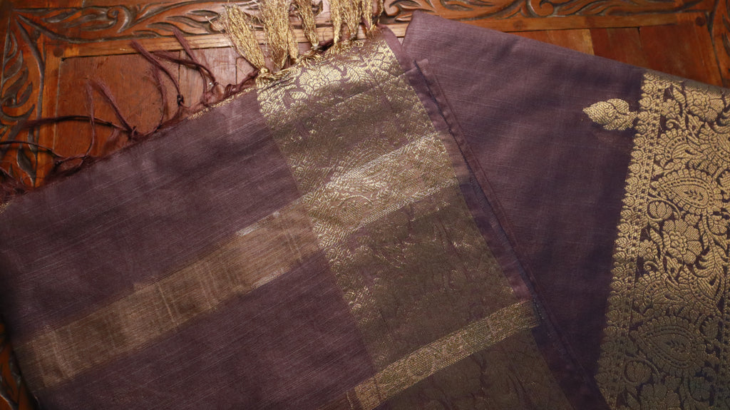 Semi Muga Tussar Silk Saree