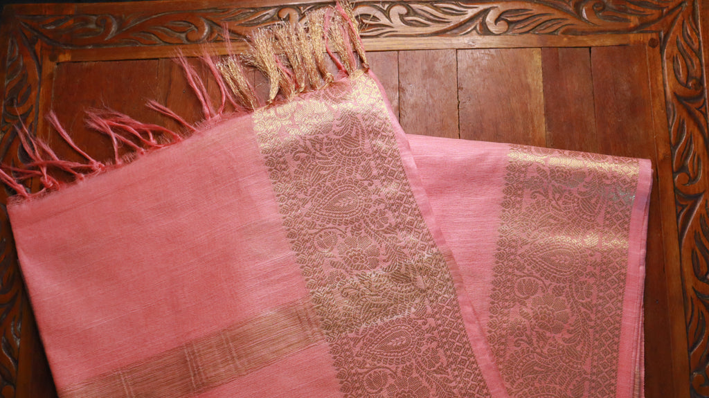 Semi Muga Tussar Silk Saree