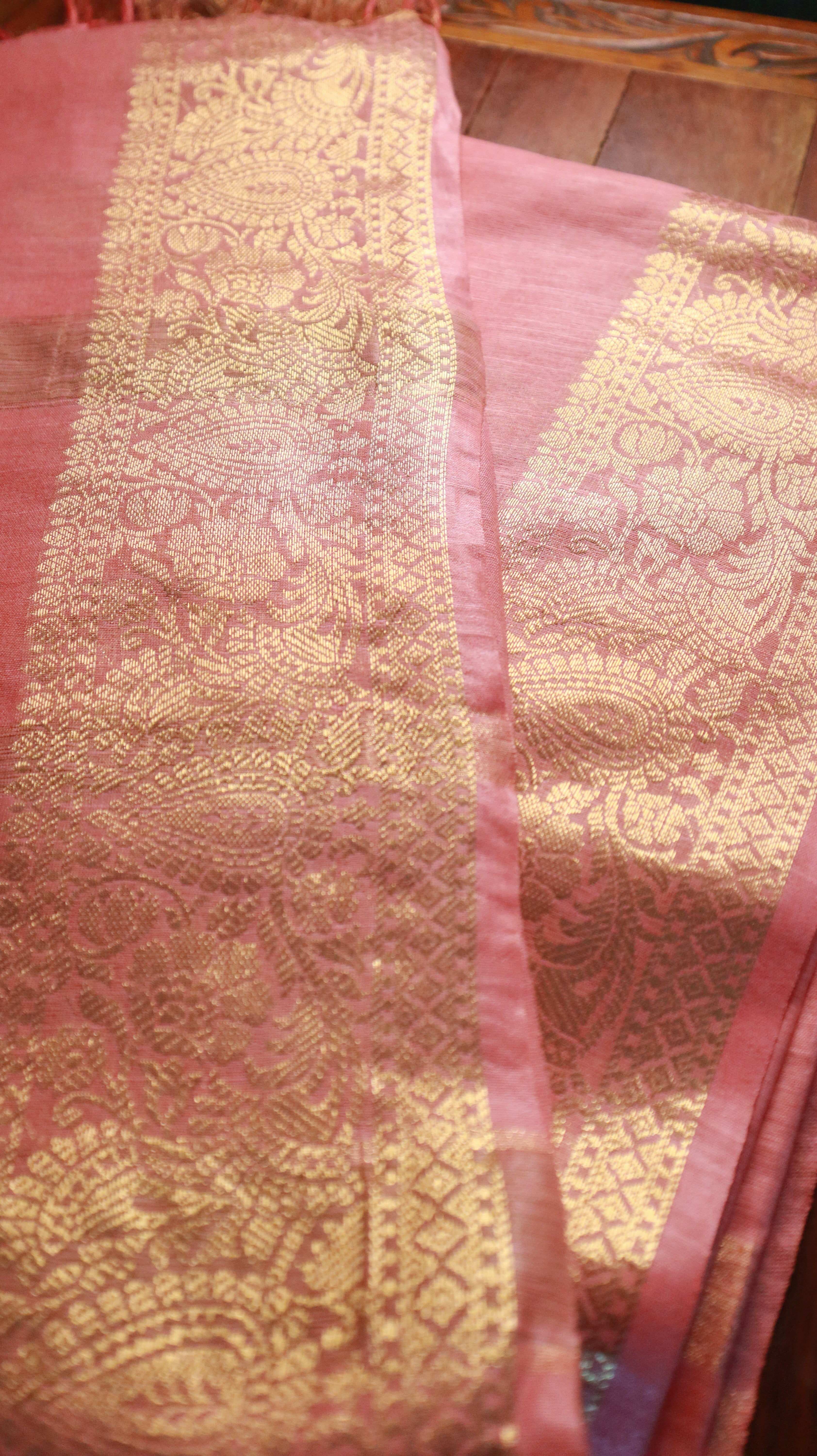 Semi Muga Tussar Silk Saree