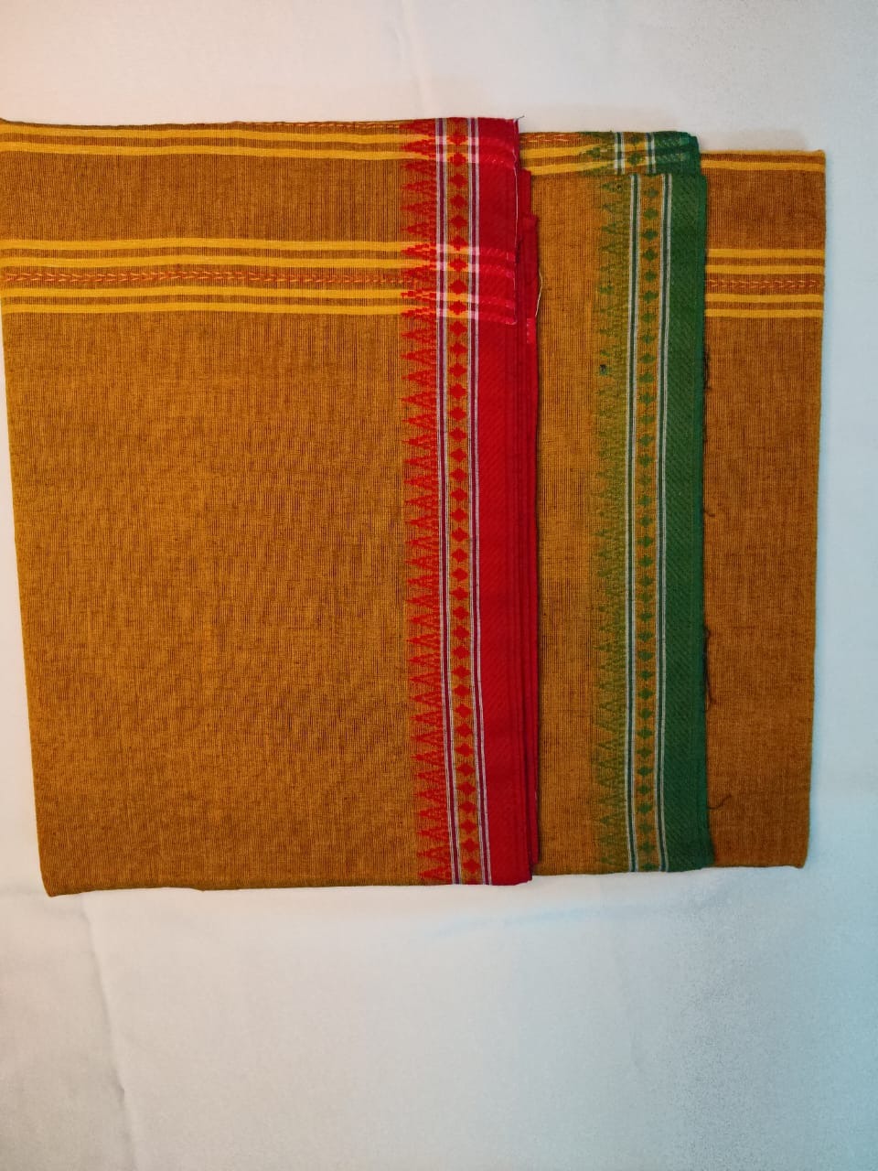 Dhaniya khali Khadi Cotton Saree