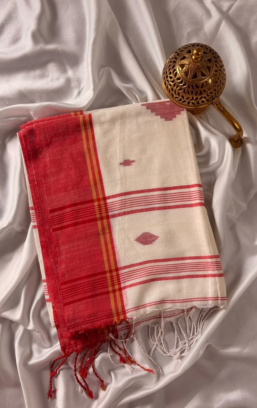 Dhaniya khali Khadi Cotton Saree