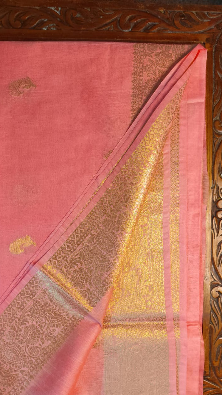 Semi Muga Tussar Silk Saree