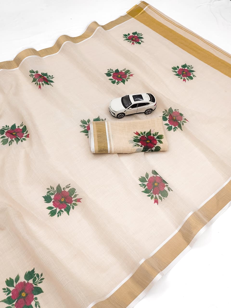 Linen Cotton Saree
