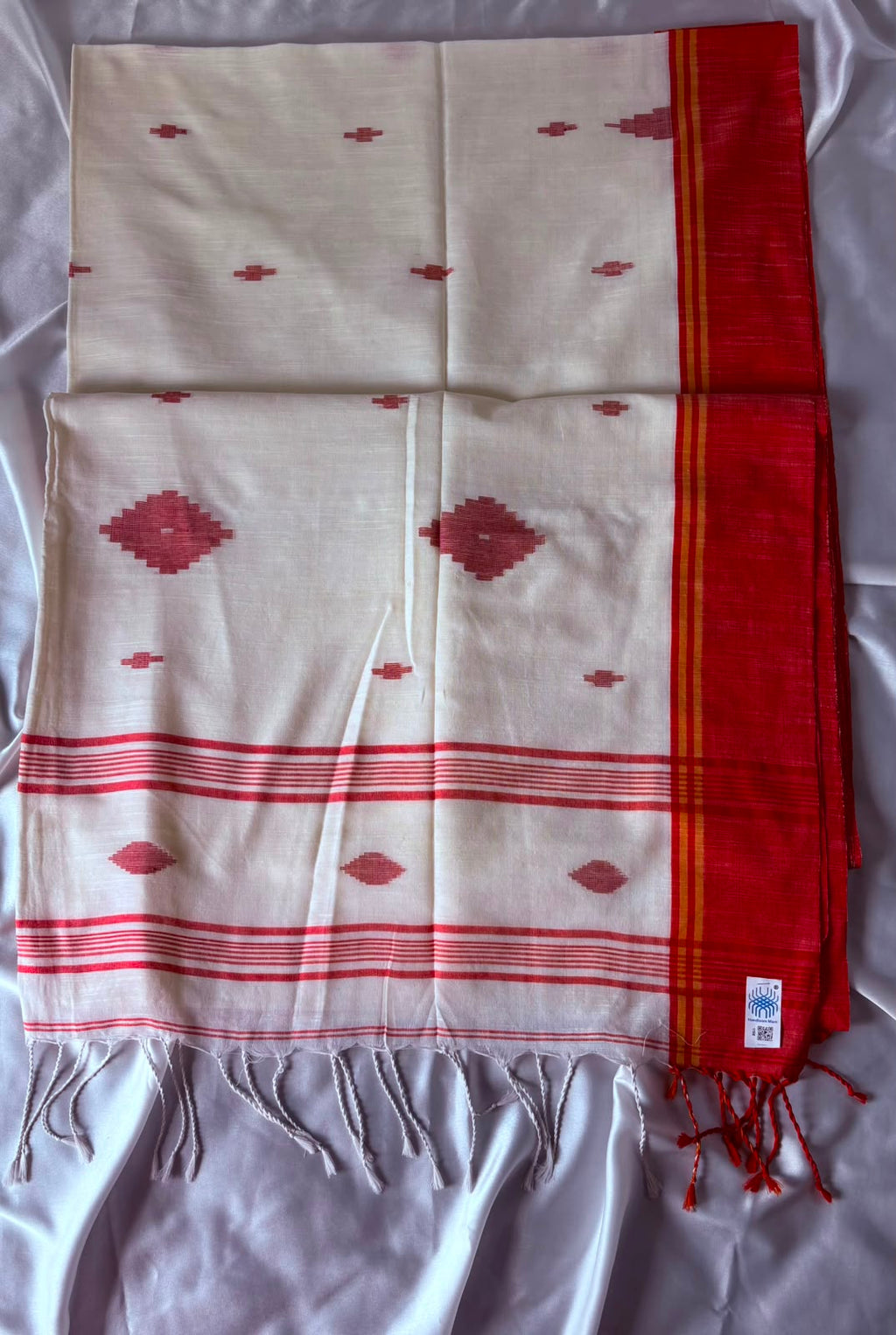 Dhaniya khali Khadi Cotton Saree