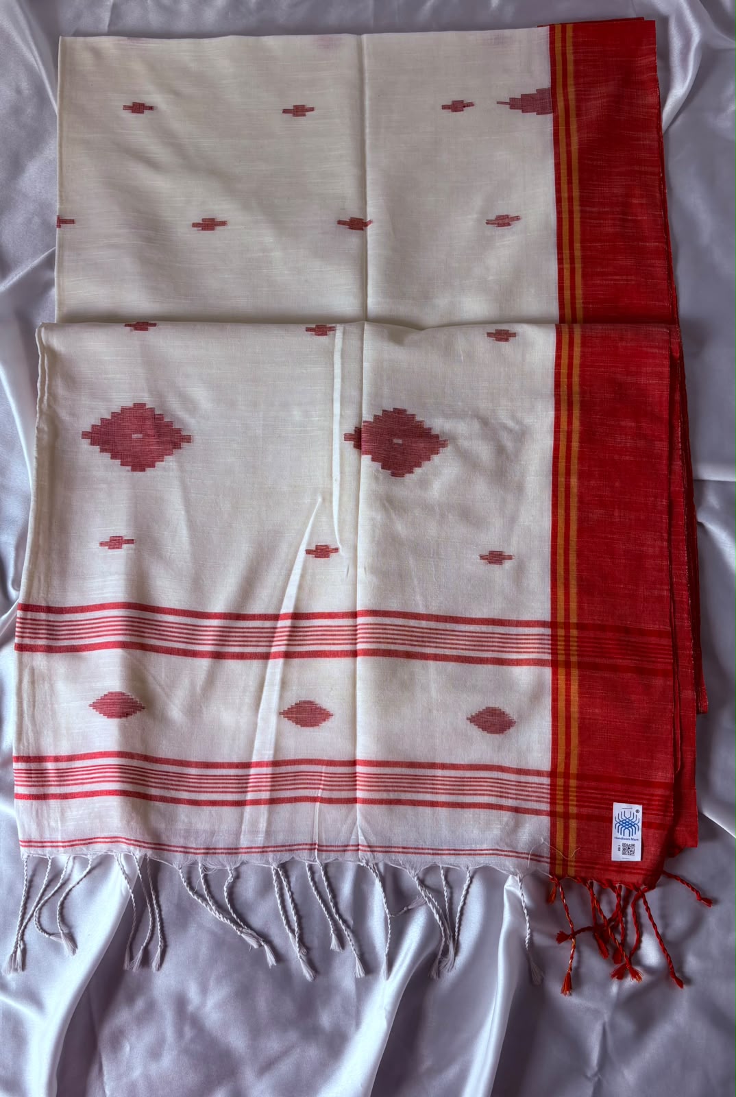 Dhaniya khali Khadi Cotton Saree