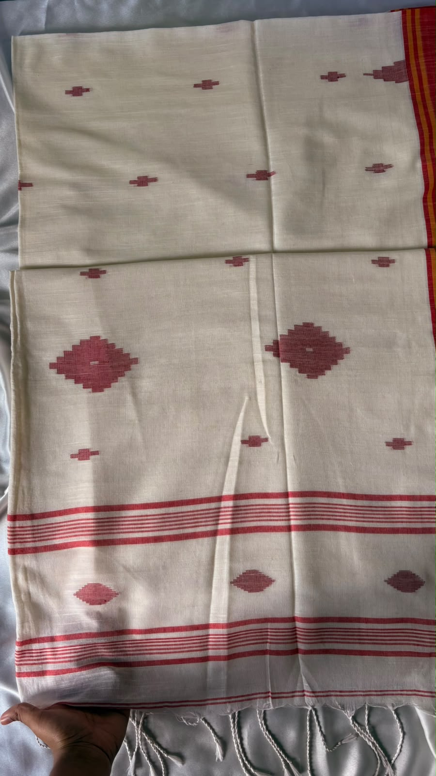 Dhaniya khali Khadi Cotton Saree