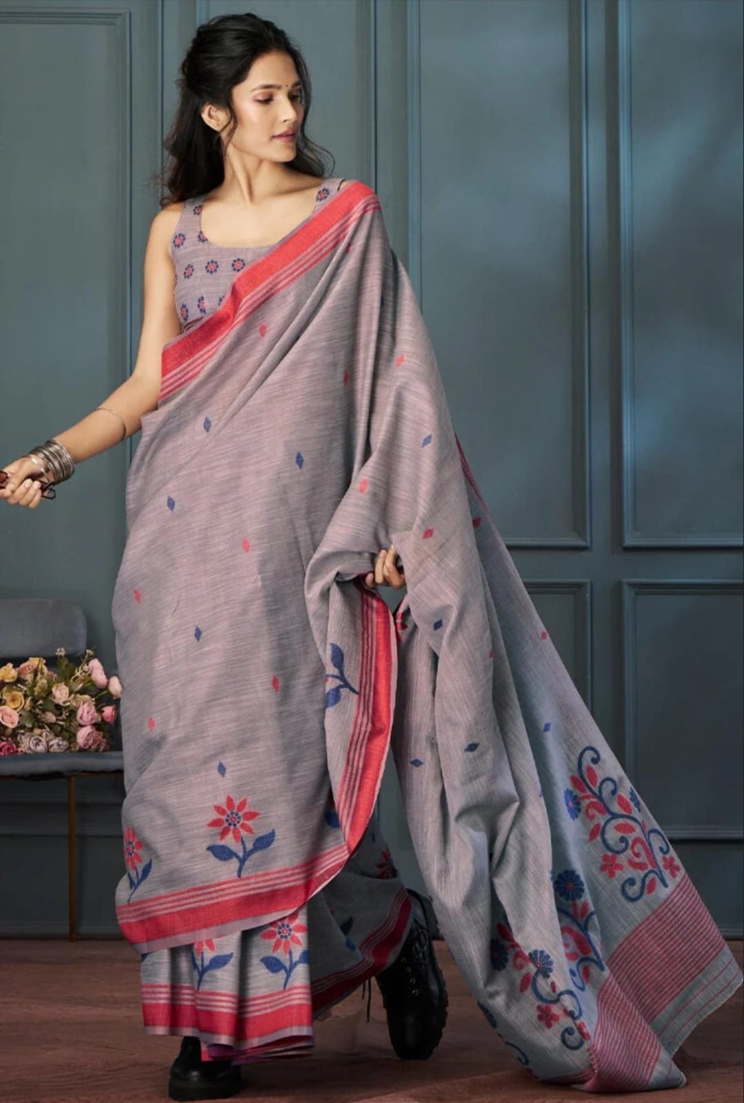 Linen Cotton Saree
