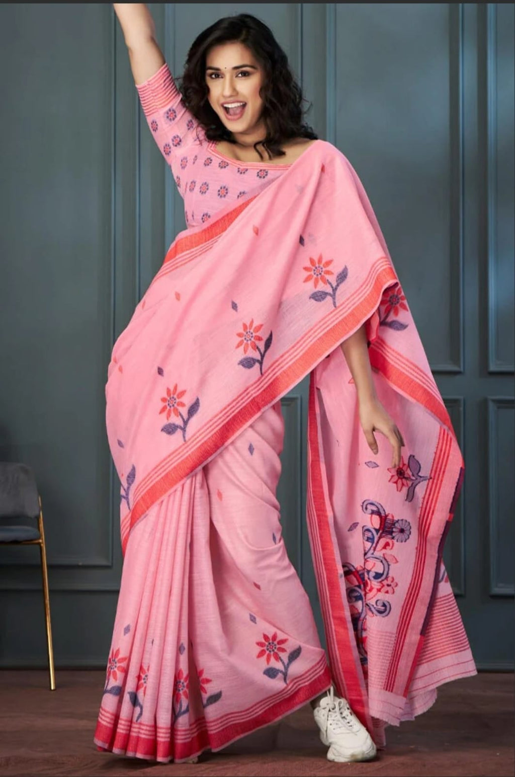 Linen Cotton Saree